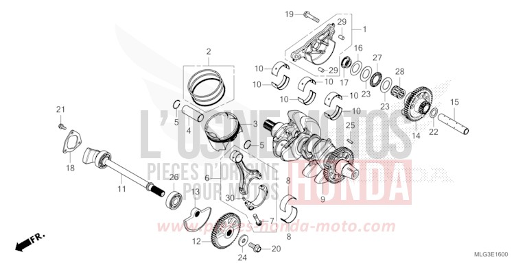 KURBELWELLE/KOLBEN von Africa Twin DCT MAT BALLISTIC BLACK METALLIC (NHA86) von 2022